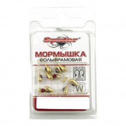 Мормышка вольфрамовая Spider 3730A Эребус с отверст. 3,0 мм 0,45 гр. Go с камнем