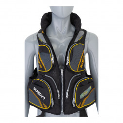 Жилет страховочный SJ61, чёрное золото, накладные карманы, р-р L