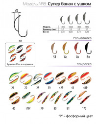 Мормышка W Spider Супер банан с ушком краш. MW-SP-1820-22, цена за 1 шт.